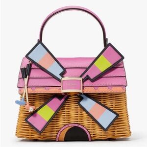 Kate Spade Tee Time Wicker Windmill Satchel